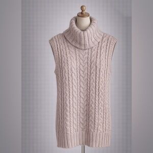525 America Cable Knit Sweater in Light Pink